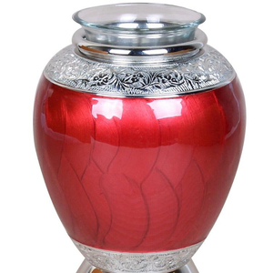 Urna Funeraria Pequeña de Estilo Americano en Color Blanco Perla para Cenizas de Adultos, Urna Conmemorativa de Latón y Aluminio para Guardar Recuerdos - Product Image 1