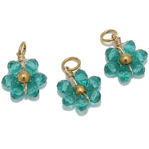 20 adet paslanmaz çelik kristal cam çiçek moda küçük Charms kolye DIY takı bulgular kolye bilezik malzemeleri - Product Image 5