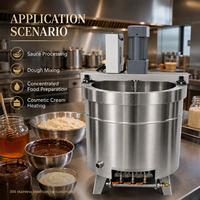 Marmite de cuisson à double enveloppe avec agitateur, machine industrielle en acier inoxydable pour sauces et soupes