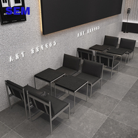 Table et chaises de café noires de haute qualité SEM, table de restaurant en bois avec 4 chaises, ensemble de meubles pour zone de loisirs