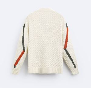 Cárdigan de punto de algodón para hombre, nuevo estilo personalizado, informal, de manga larga, sin cuello, sin hombros - Product Image 6