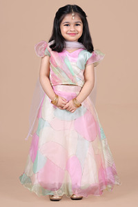 Conjunto de Lehenga y Blusa Estampada para Niñas Titrit, Listo para Usar, con Dupatta - Product Image 1
