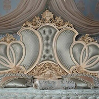Cadre de lit complet en bois royal antique européen, lit classique rustique de taille king, lit queen, chambre à coucher pour fille, ensemble de meubles de chambre à coucher de luxe avec miroir