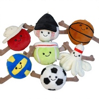 En gros, Jouets en peluche de la série Ballons Créatifs de 10 cm (4 pouces) : Football, Basketball, Badminton, Volleyball, Pendentifs en peluche et Figurines pour machine à griffes