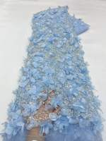 Tissu en dentelle brodée à rayures colorées avec perles et paillettes, 100% polyester, élégant et luxueux pour robes de mariée et vêtements