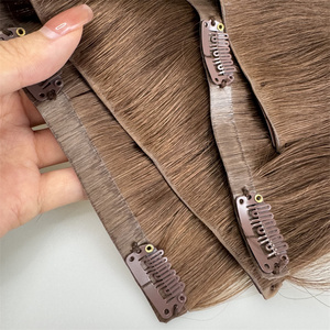 Extensioni per capelli invisibili <span class=keywords><strong>Cindy</strong></span> con clip, in vero capello umano Remy, trama singola, prezzo all'ingrosso - Product Image 6