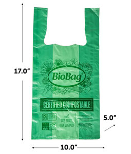 <b>Compostable</b> Biodegradable T-Shirt <b>Bag</b> PBAT+PLA+Corn Starch Material Recycled Materials for Supermarket Exhibition Shopping <b>Bags</b> - Product Image 2
