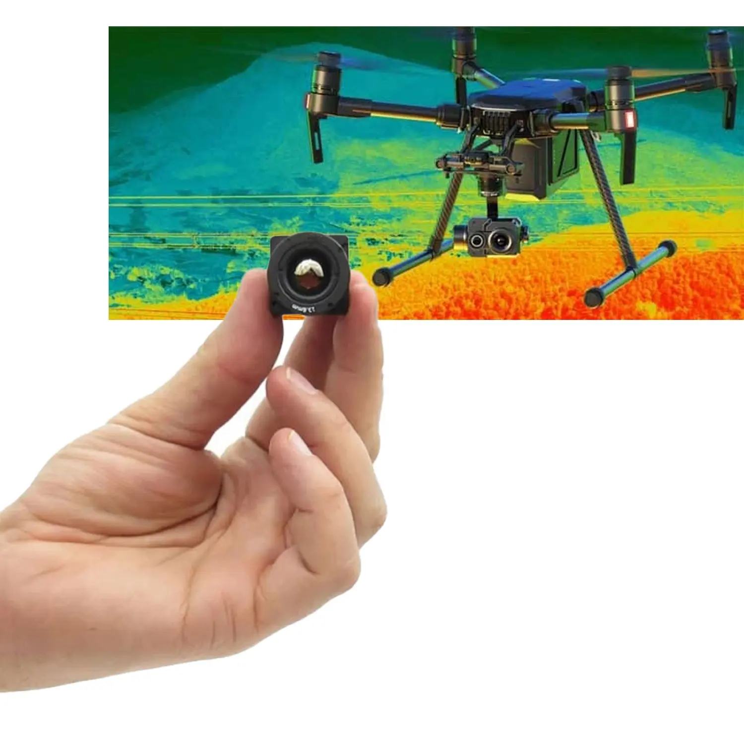 U02 384*288 Module d'imageur thermique pour drone Caméra analogique infrarouge de haute technologie avec 6 types de palettes de couleurs en option Détection 1300m