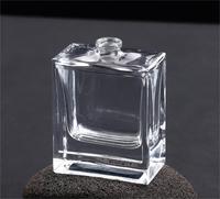 Botella de Perfume de Vidrio Engrosado, Rociador con Bomba de Sello de Bayoneta, Transparente, Cuadrado, Personalizado, 50ml, Envasado de Cosméticos