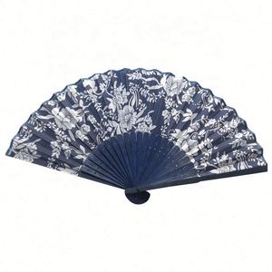 Éventail pliant 2025 en bambou, artisanat chinois en tissu, décorations florales imprimées, éventail pour femme - Product Image 4