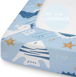 High Quality Customized Printing Bassinet <strong>Sheet</strong>, Long-Lasting Bassinet Mattress Cover, Soft <strong>Travel</strong> <strong>Cot</strong> Mattress <strong>Sheet</strong> - Product Image 3