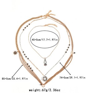 Nouvel ensemble de colliers multicouches tendance bohème faits main, style vacances d'été, avec pendentif montre de poche étoile - Product Image 6