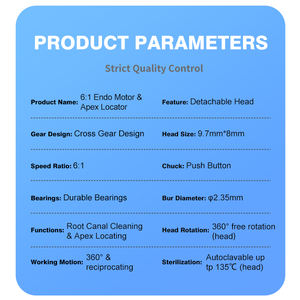 Draadloze Led Endo Motor Met Ingebouwde Apex Locator Voor Endodontics 6:1 <span class=keywords><strong>Contra</strong></span> Hoek Handstuk - Product Image 6