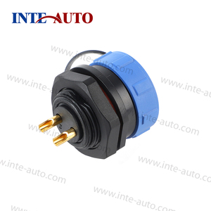 Serie SP21 Conectores impermeables IP68 de <span class=keywords><strong>2</strong></span> pines con contactos de latón Enchufe de soldadura de alimentación de <span class=keywords><strong>audio</strong></span> y video circular Enchufe corto - Product Image 3