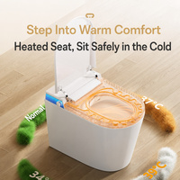 WC intelligent moderne en céramique avec bidet intégré, chasse d'eau automatique et capteur de mouvement