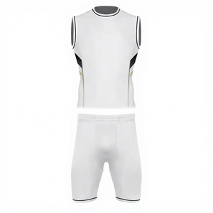 Men's White Sleeveless Compression Vest And <b>Shorts</b> Set Moisture Wicking Fitted Sportswear All Seasons - Product Image 2