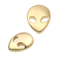 Piercing Stories 14K Oro sólido Alien Threadless Top Piercing Threadless Pendiente Joyería