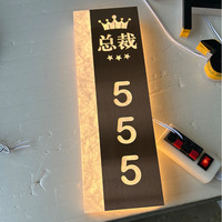 Plaque de numéro de chambre d'hôtel en acier inoxydable, numéro solide personnalisé, plaque de numéro de porte 3D dorée, rétroéclairée par LED, pour hôtel