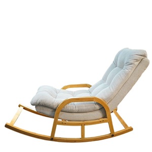 Nordic Home Furniture Factory Direct Wood Balcony Reclining Fabric Recliner Leisure Hotel Living Room Rocking Lounge Chair - Product Image 1