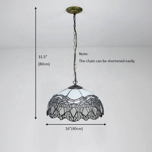 Lámpara Tiffany Decorativa LongHuiJing de 16 Pulgadas, Lámpara de Vidrio con Pantalla de Glicinia, Lámpara Colgante para Decoración de Sala de Estar - Product Image 5