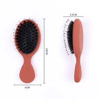Petite Brosse à Cheveux Compacte Démêlante Mini avec Sac de Rangement en Coton, Emballage en Vrac, Vierge, à Poils de Sanglier