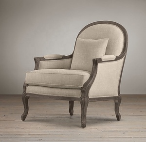 Sedia da Salotto in Stile Francese in Legno di Quercia Massello, Sedia Decorativa Antica per <span class=keywords><strong>Casa</strong></span> e Hotel - Product Image 3