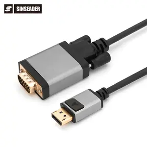 Aluminium DP zu VGA Kabel Stecker zu Stecker Full HD 1080P