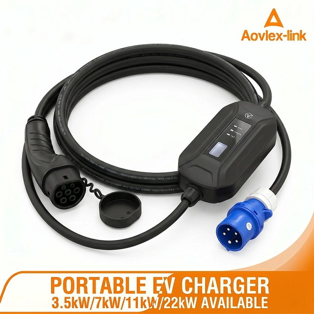 3.5KW Adjustable EV Charger Cable SAE J1772 Charger Type 1Type 2 Plug Portable Electric Car Ev Charger