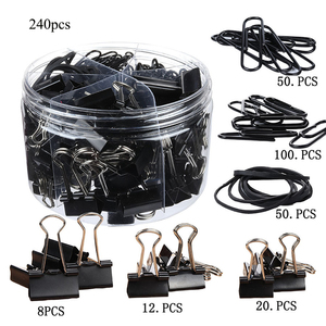 240pcs Metallo Colorato Forniture Per Ufficio Scuola Morsetti Set Graffette Elastici Set di Carta Legante Clip - Product Image 3