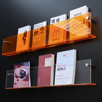Rak Buku Akrilik Transparan Berwarna Ukuran Besar 6 Buah, Rak Dinding, Tempat Album, Tempat Piringan Hitam, Tempat Buku Bergambar, Rak Pajangan