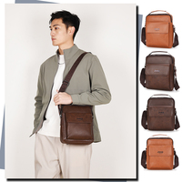 Tas Selempang Pria Kulit PU Fashion, Tas Bisnis, Tas Ponsel Mewah untuk Semua Musim dan Tahan Air