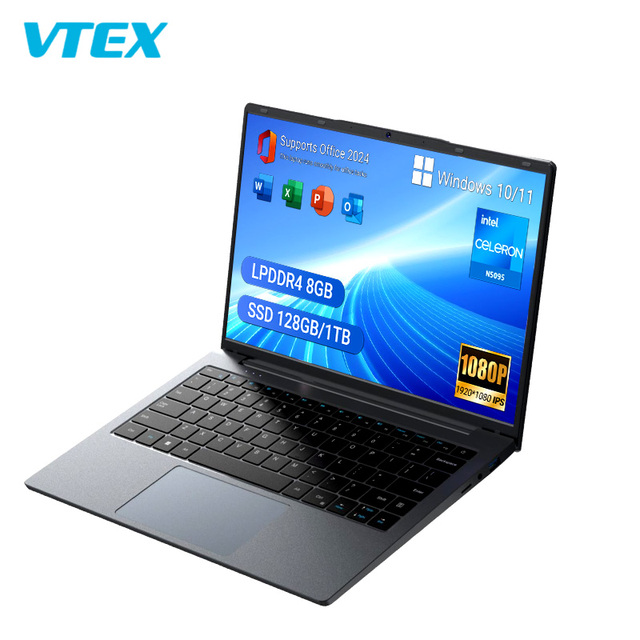 14.1 Inch Business Laptop  FHD IPS Screen Cpu N5095 2.9GHz  DDR4 SSD Slot Deep Gray Office Computer Portable Business Laptop