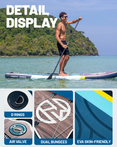 Alta calidad OEM 11 '* 34 ''* 6'' <span class=keywords><strong>Tabla</strong></span> de paleta de madera inflable pesca Paddleboard Stand up Surf Paddle Board con asiento Sup - Product Image 6