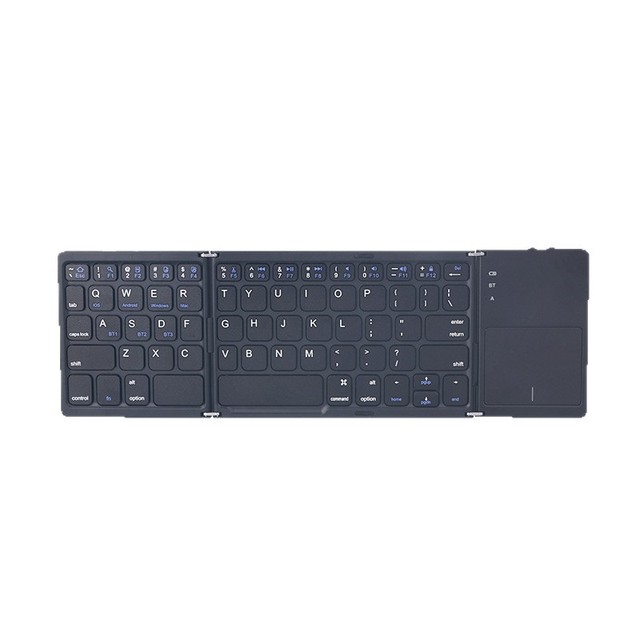 New Cross-border Hot Three Folding 2.4Ghz Wireless Mechanical Keyboard Touch Multi-System Compatible Tablet Notebook Type-C