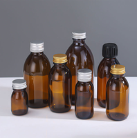 Bouteilles en verre ambré vides pour sirop contre la toux, flacons de médicaments avec bouchon compte-gouttes, sérigraphiés, 30ml, 60ml, 100ml, 150ml, 200ml, 300ml, 500ml
