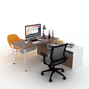Moderno classico durevole in legno acciaio Executive tavolo scrivania da ufficio con funzione estensibile per i manager/CEO per il lavoro a casa - Product Image 1