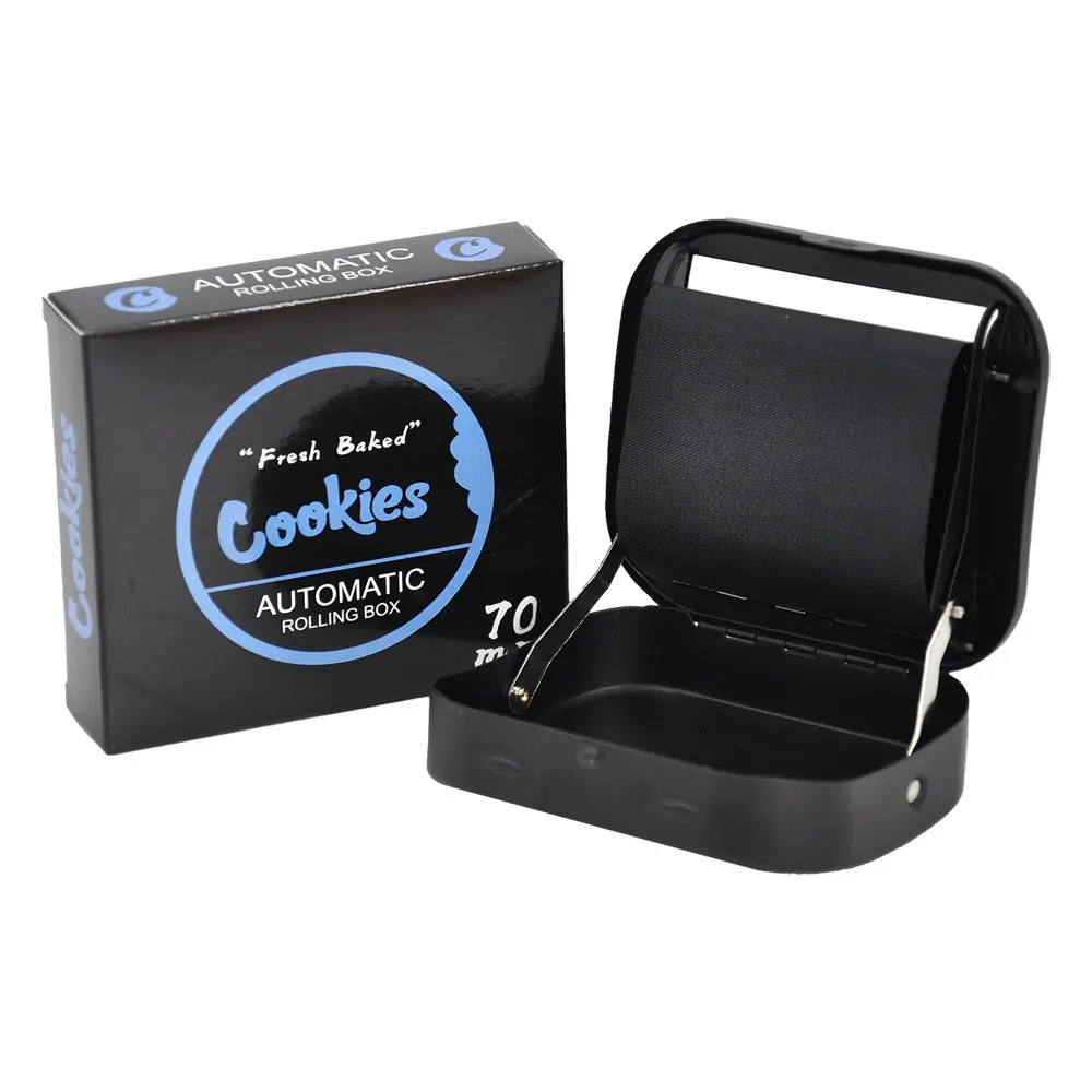 Factory Best Price Cookies Metal Rounded Corner Cigarette Case With Gift Box Cigarette Roller