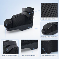 Chaussures médicales respirantes noires en maille 3D à prix d'usine avec coussin EVA et semelle extérieure TPR pour le soutien de la décompression de l'avant-pied
