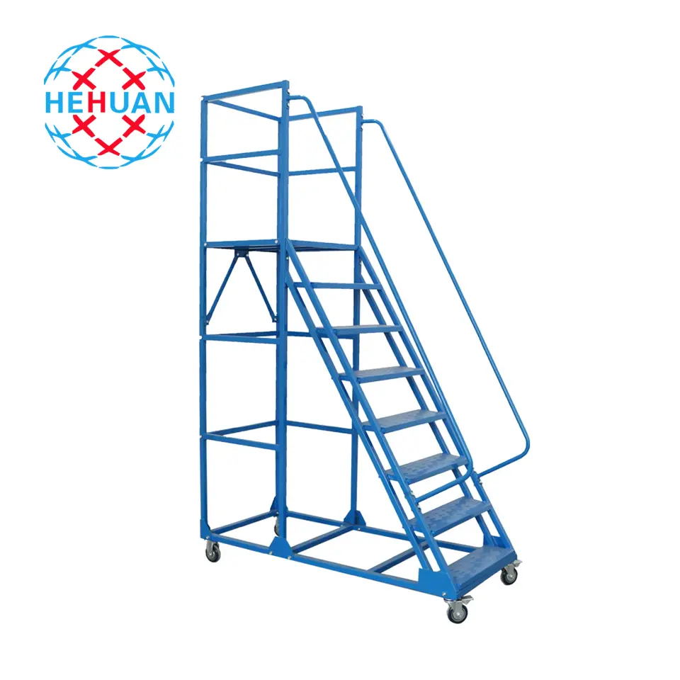 Good Quality Suitable 1.8m Metal Step Platform Warehouse Trolley Ladder For A Variety Of Scenarios