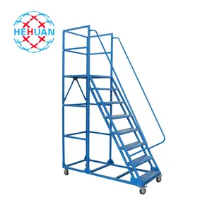 Good Quality Suitable 1.8m Metal Step Platform Warehouse Trolley Ladder For A Variety Of Scenarios