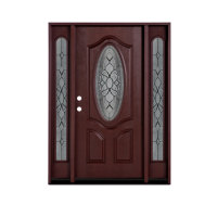 Porte d'entrée intérieure en fibre de verre design moderne Vente en gros Usine Matériau composite PVC imperméable Surface finie