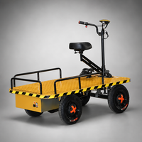 Chariot de transport électrique silencieux à quatre roues, plateforme électrique antidérapante pour ferme, capacité 1 tonne