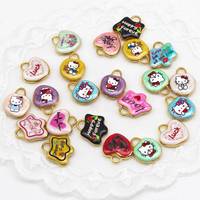 FMSCM-15 Charmes en émail coloré en forme de cœur et d'étoile pour la fabrication de bijoux, pendentifs en acier inoxydable avec slogan, vente en gros