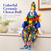 Ästhetische Vintage Regenbogen-Stilleben-Figur Retro Zirkus Abschlussfeier Ostern Kinderzimmer Dekorative Tisch-Keramikfigur Clown