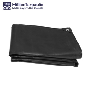 Bâche d'extérieur en tissu PE enduit imperméable anti-UV 185 g/m² pour voiture et vélo, couleur noir/argent - Product Image 2
