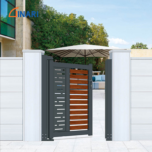 <span class=keywords><strong>Portail</strong></span> <span class=keywords><strong>coulissant</strong></span> en alliage d'aluminium de 6 pieds, moderne, thermolaqué, pour allée de villa et jardin, avec système de roulement dissimulé - Product Image 2