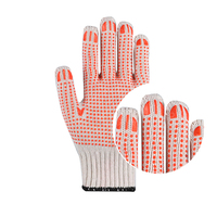 Gants de travail en coton tricoté blanc naturel et blanc blanchi