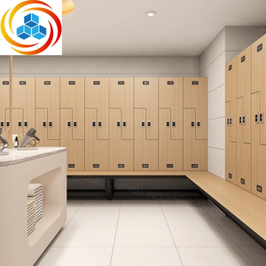 Casiers de vestiaire Cartmay avec serrures électroniques pour salle de sport, finition grain de bois, pour sacs de voyage - Product Image 4