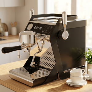 Cafetera Espresso Semiautomática de Acero Inoxidable, 15 Bares, Tanque de Agua de 1.8L, 1400W, para Uso Doméstico, 2 Tazas - Product Image 1
