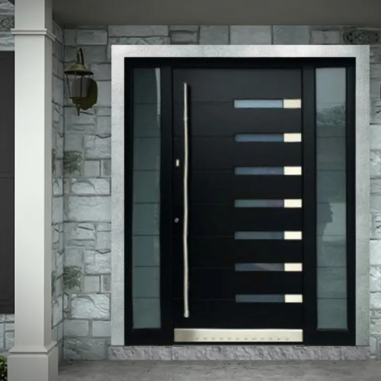 Originale di alta qualità in metallo Design cina nuova porta principale Design di sicurezza anteriore esterno metallo nero ingresso porte in acciaio per le case